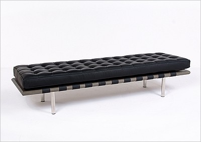 Mies Barcelona Bench in Classic Gray Frame
