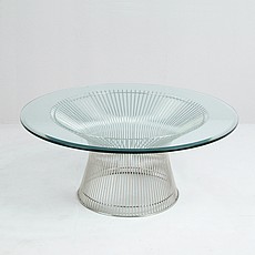 Platner Round Coffee Table - 36 inch Glass Top