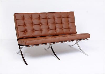 Exhibition Loveseat - Saddle Brown Leather