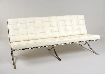 Exhibition Sofa - Beige White Leather