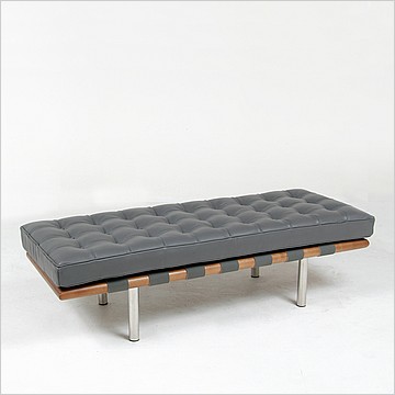 Exhibition 2-Seat Bench - Cloud Gray Leather