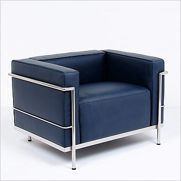 Grande Lounge Chair - Navy Blue Leather