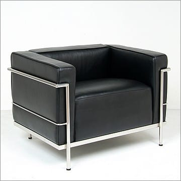 Le Corbusier Style LC3 Chair - Smooth Black - View 1