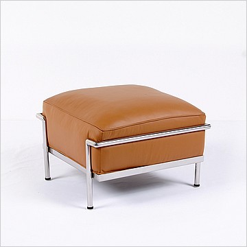 Corbusier Grande Feather Relaxed Ottoman - Autumn Tan Leather