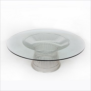 Platner Round Coffee Table - 42 inch Glass Top
