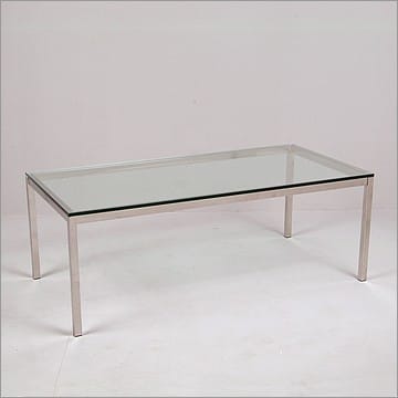 Florence Knoll Rectangular Coffee Table - Glass Top