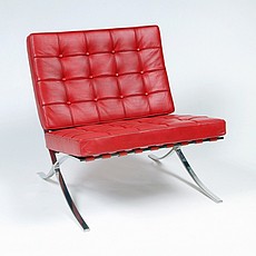 Mies van der Rohe: Exhibition Chair - Brick Red Leather