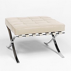 Mies van der Rohe: Exhibition Ottoman - Cafe au Lait Leather