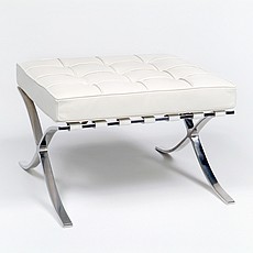Mies van der Rohe: Exhibition Ottoman - Snow White Leather