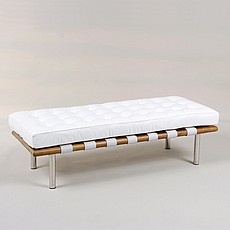 Show product details for Exhibition 2-Seat Bench - Arctic White Leather