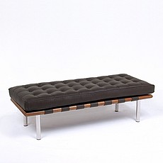 Show product details for Exhibition 2-Seat Bench - Java Brown Leather