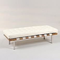Show product details for Exhibition 2-Seat Bench - Alpine White Leather