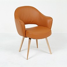 Show product details for Saarinen Style: Executive Arm Chair Wood Legs