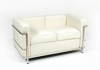 Show product details for Petite Loveseat - Arctic White Leather