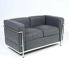 Show product details for Le Corbusier: LC2 Petite Loveseat Reproduction