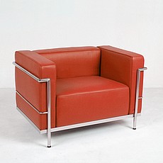 Show product details for Grande Lounge Chair - Premium Red Leather
