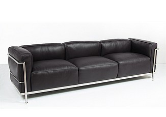 Show product details for Grande Feather Relaxed Sofa - Premium Black Leather