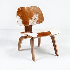 Show product details for Eames: Molded Ply Lounge Chair Reproduction - With Pony Hide