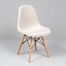 Show product details for Eames: Molded Fiberglass Side Chair Reproduction - Upholstered