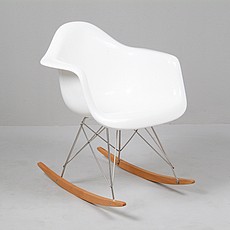Show product details for Eames: Molded Rocker on Wood Base Reproduction