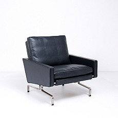 Show product details for PK31 Lounge Chair - Scandinavian Black Leather
