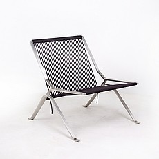 Show product details for Kjaerholm PK25 Lounge Chair - Black Rope