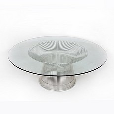 Show product details for Platner Round Coffee Table - 42 inch Glass Top