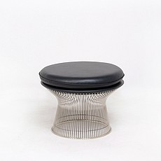 Show product details for Platner Wire Frame Easy Ottoman - Premium Black