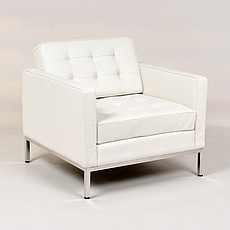 Show product details for Florence Knoll Lounge Chair - Arctic White Leather