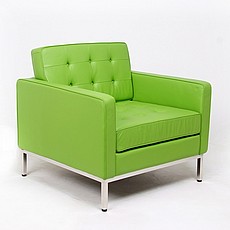 Show product details for Florence Knoll Lounge Chair - Apple Green Leather