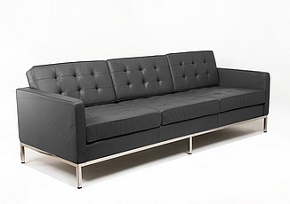 Show product details for Florence Knoll Sofa - Standard Black Leather