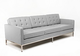 Show product details for Florence Knoll Sofa - Nimbus Gray Leather