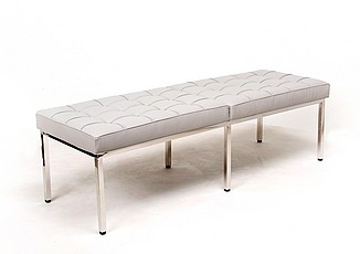 Show product details for Florence Knoll 60 Inch Bench - Nimbus Gray Leather