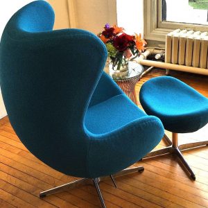 Aegean Blue Jacobsen-Style Egg Chair