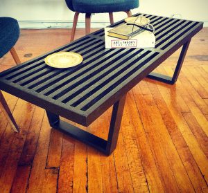 George Nelson Style Slat Bench in Black Finish