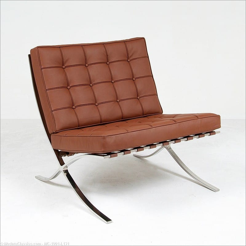 Barcelona by Mies Knoll Brown Rohe | Cognac Repro Chair | van der