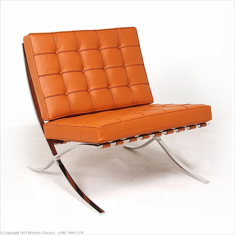 Barcelona Chair Honey Tan Mies van der Rohe Knoll Reproduction