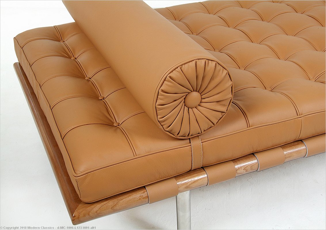 Autumn Tan Leather Barcelona Daybed, Leather Daybed Cover