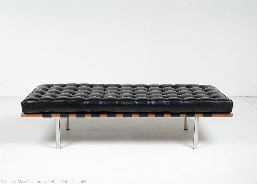 Barcelona Bench Narrow Charcoal Gray | Mies van der Rohe | Knoll Knock-off  by | Steppwesten