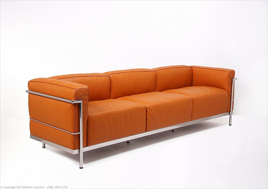 LC3 Grande Feather Sofa Honey Tan le Corbusier Cassina Knock
