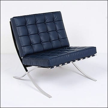 Exhibition Chair - Navy Blue Leather