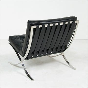 Exhibition Chair - Premium Shiny Black Leather