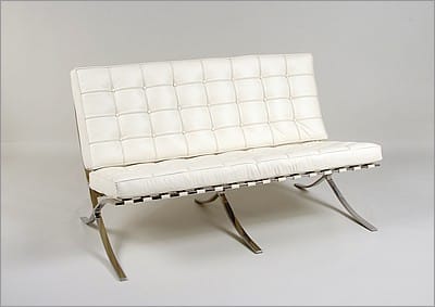 Exhibition Loveseat - Polar White Leather