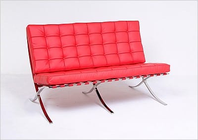 Exhibition Loveseat - Standard Red Leather