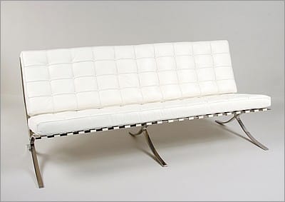 Exhibition Sofa - Porcelain White Leather