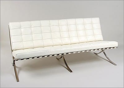 Exhibition Sofa - Polar White Leather