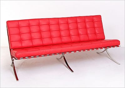 Exhibition Sofa - Red Leather