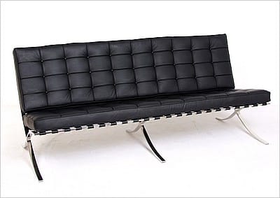 Exhibition Sofa - Premium Black Leather