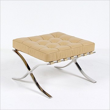 Exhibition Footstool - Sandstone Leather