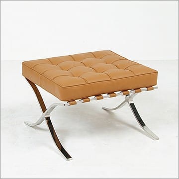 Exhibition Footstool - Earth Tan Leather